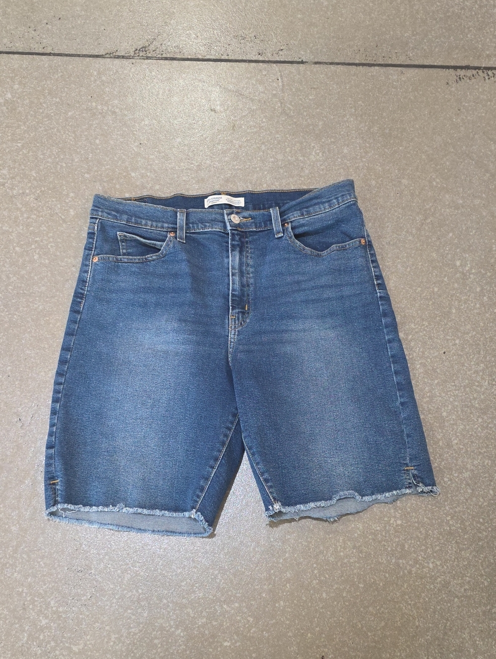 Levi's Mid-Blue High-Rise Jean Shorts